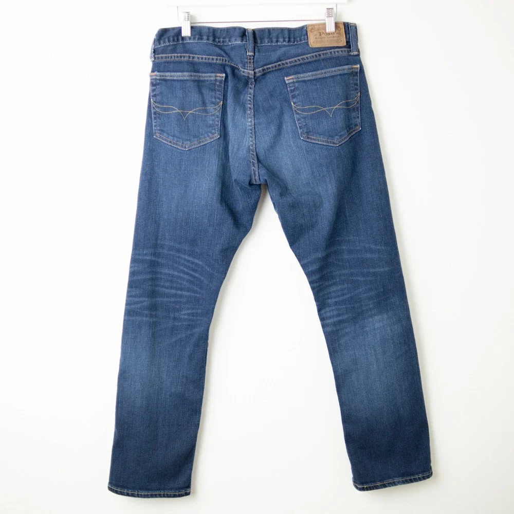Polo Ralph Lauren Varick Slim Straight Mens 33x30 Blue Denim 5 Pocket